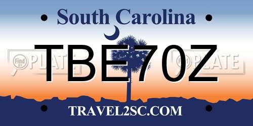 TBE70Z South Carolina License Plate