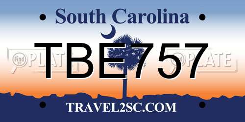 TBE757 South Carolina License Plate