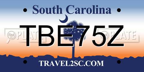 TBE75Z South Carolina License Plate