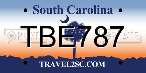 TBE787 South Carolina License Plate