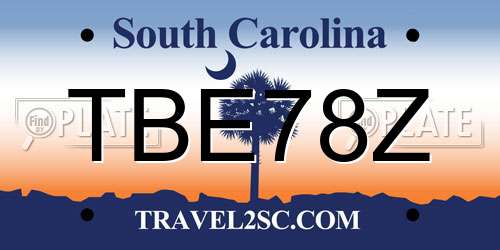 TBE78Z South Carolina License Plate