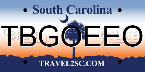 TBGOEEO South Carolina License Plate