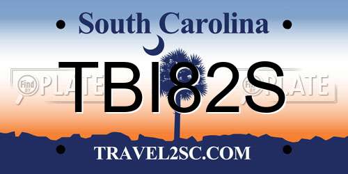 TBI82S South Carolina License Plate