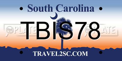 TBIS78 South Carolina License Plate