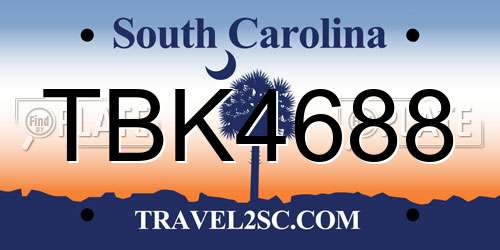 TBK4688 South Carolina License Plate