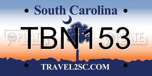 TBN153 South Carolina License Plate