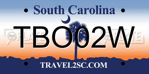 TBO02W South Carolina License Plate