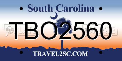 TBO2560 South Carolina License Plate