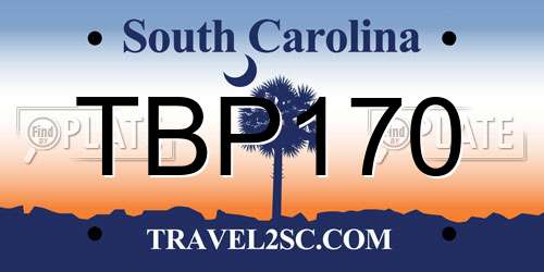 TBP170 South Carolina License Plate