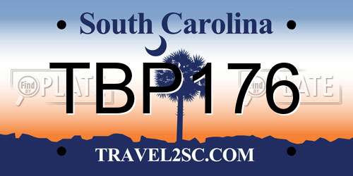 TBP176 South Carolina License Plate