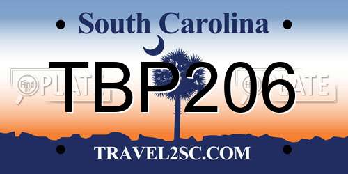 TBP206 South Carolina License Plate
