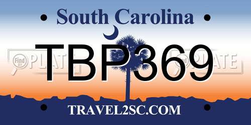 TBP369 South Carolina License Plate
