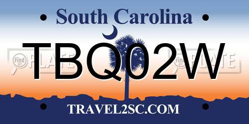 TBQ02W South Carolina License Plate