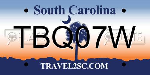 TBQ07W South Carolina License Plate