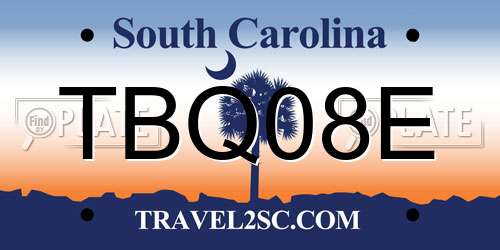 TBQ08E South Carolina License Plate