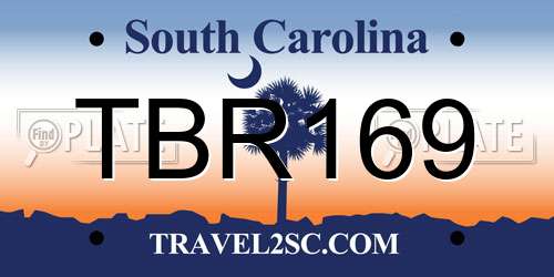TBR169 South Carolina License Plate
