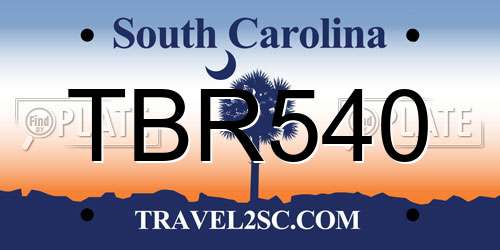 TBR540 South Carolina License Plate