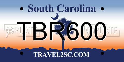 TBR600 South Carolina License Plate