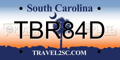 TBR84D South Carolina License Plate