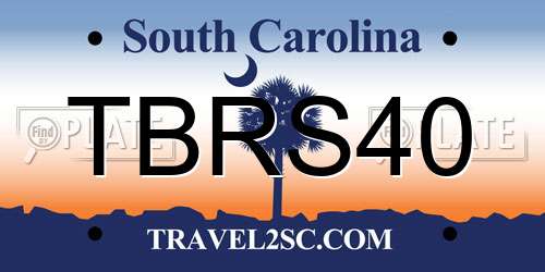 TBRS40 South Carolina License Plate