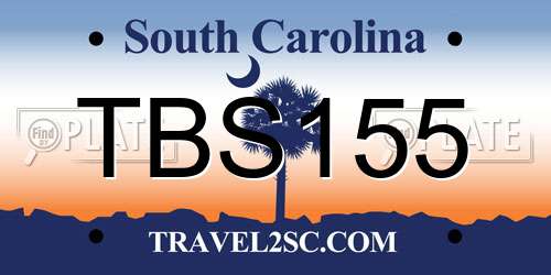 TBS155 South Carolina License Plate