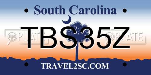 TBS35Z South Carolina License Plate