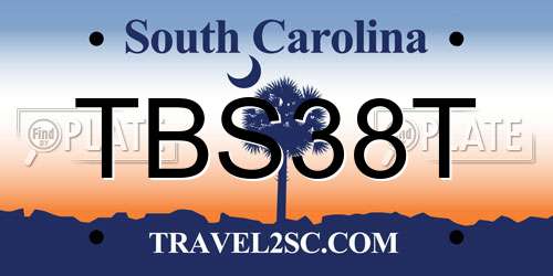 TBS38T South Carolina License Plate