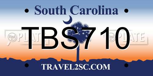 TBS710 South Carolina License Plate