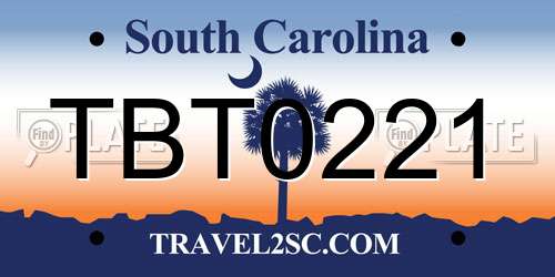 TBT0221 South Carolina License Plate