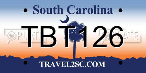 TBT126 South Carolina License Plate