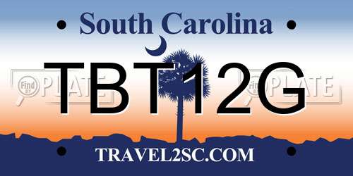 TBT12G South Carolina License Plate