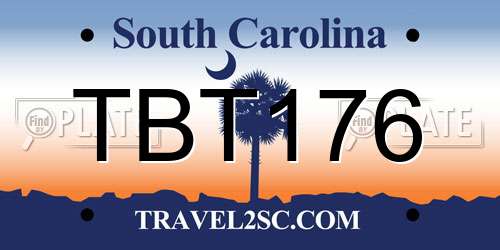 TBT176 South Carolina License Plate