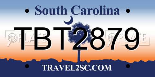 TBT2879 South Carolina License Plate