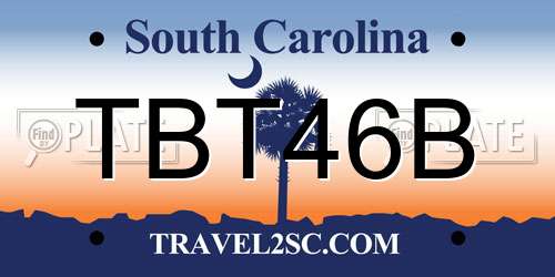 TBT46B South Carolina License Plate