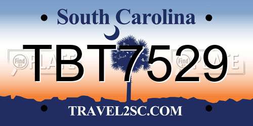 TBT7529 South Carolina License Plate