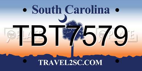 TBT7579 South Carolina License Plate
