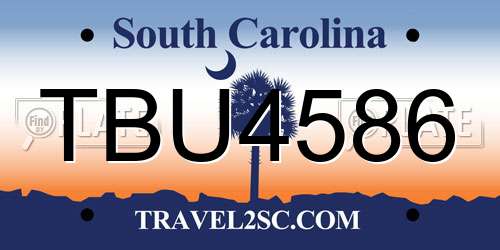 TBU4586 South Carolina License Plate