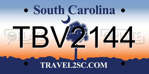 TBV2144 South Carolina License Plate