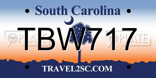 TBW717 South Carolina License Plate