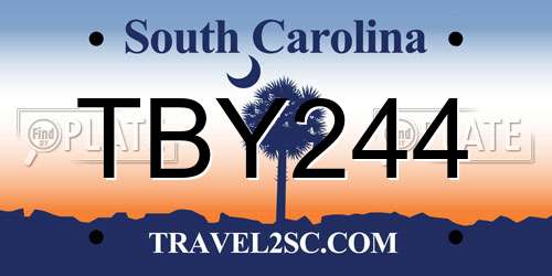 TBY244 South Carolina License Plate