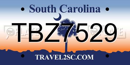 TBZ7529 South Carolina License Plate