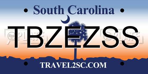 TBZEZSS South Carolina License Plate
