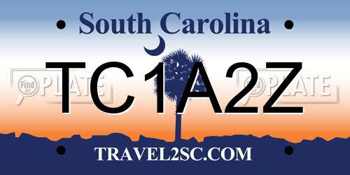 TC1A2Z South Carolina License Plate