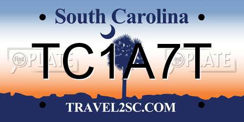 TC1A7T South Carolina License Plate