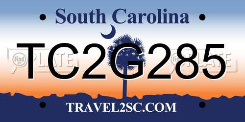 TC2G285 South Carolina License Plate