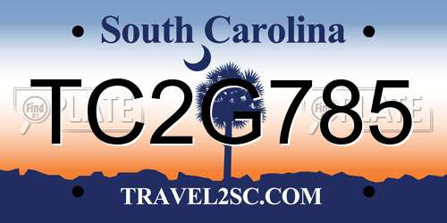 TC2G785 South Carolina License Plate