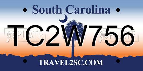 TC2W756 South Carolina License Plate