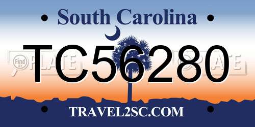 TC56280 South Carolina License Plate