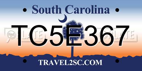TC5E367 South Carolina License Plate