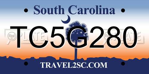 TC5G280 South Carolina License Plate